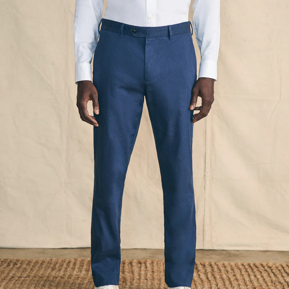 
                      
                        The Navy Movement Flex Linen Trousers by Faherty
                      
                    