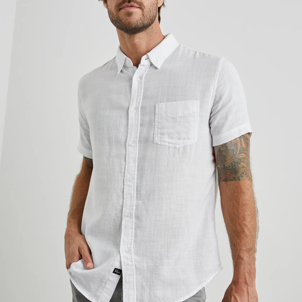 The White Fairfax Short Sleeve Button Up Shirt by Rails