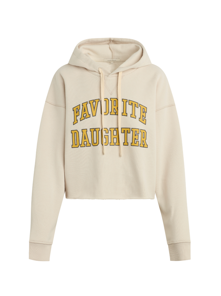 
                      
                        The Favorite Daughter Cropped Collegiate Hoodie in the colors Stone/Dijon
                      
                    
