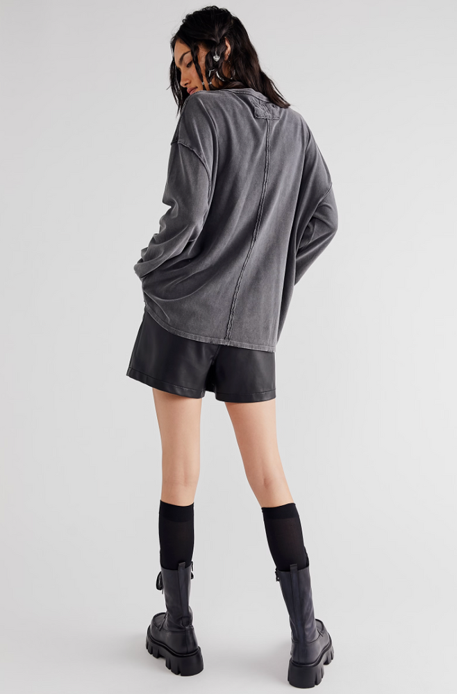 
                      
                        Back view of a woman wearing the Metal Stiletto Fade Into You Long Sleeve Tee by Free People
                      
                    