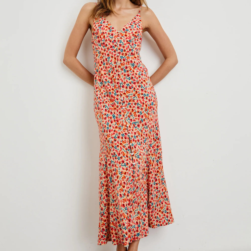 The button front Rails Florian Dress is available at Harbour Thread in the floral print color Red Posy
