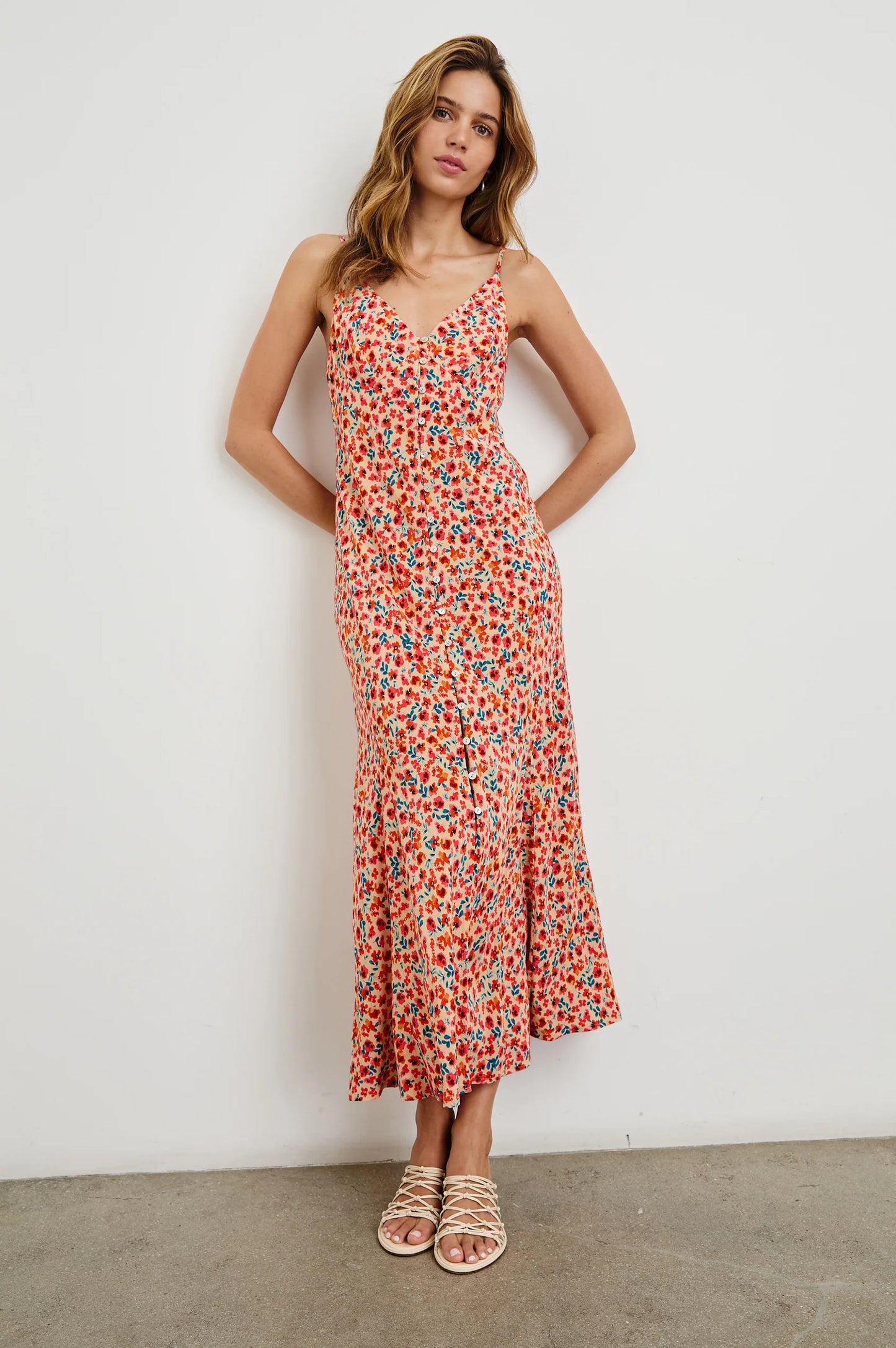 The button front Rails Florian Dress is available at Harbour Thread in the floral print color Red Posy