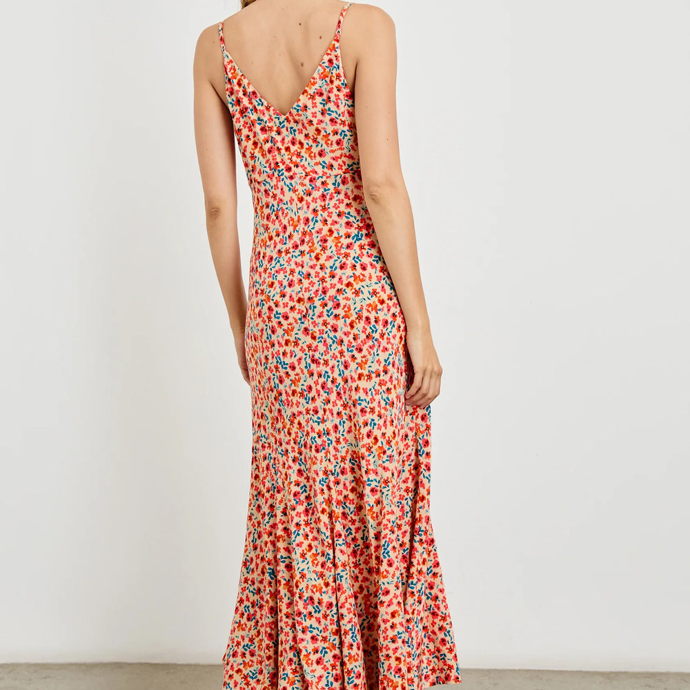 
                      
                        Flattering floral midi dress from Rails with V-back and adjustable straps
                      
                    
