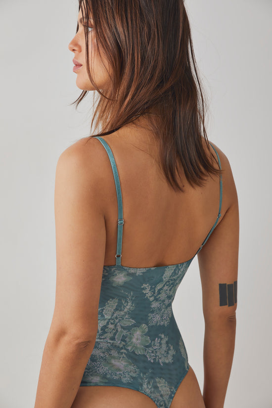 Load image into Gallery viewer, Free People Printed Night Rhythm Bodysuit - Sage Combo
