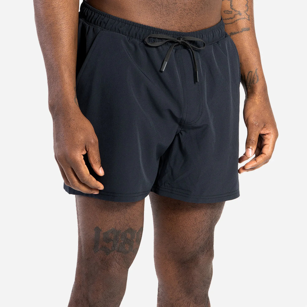 Front view of BN3TH's Agua Volley 2N1 Swim Short 5" in Black