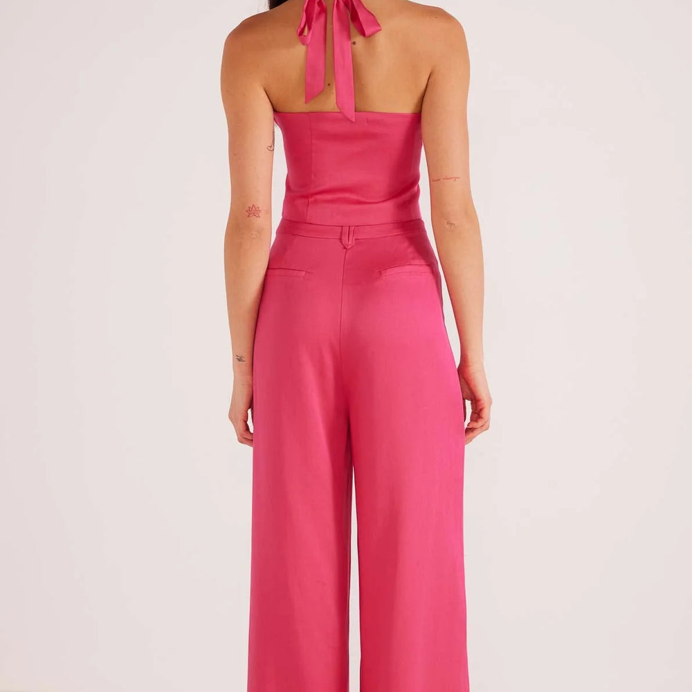 
                      
                        Back view of the pink Fabella Halter Vest by MINKPINK
                      
                    