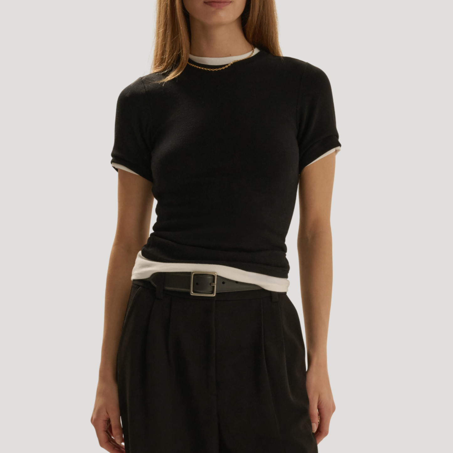 Favorite Daughter The Heritage Baby Tee in Black