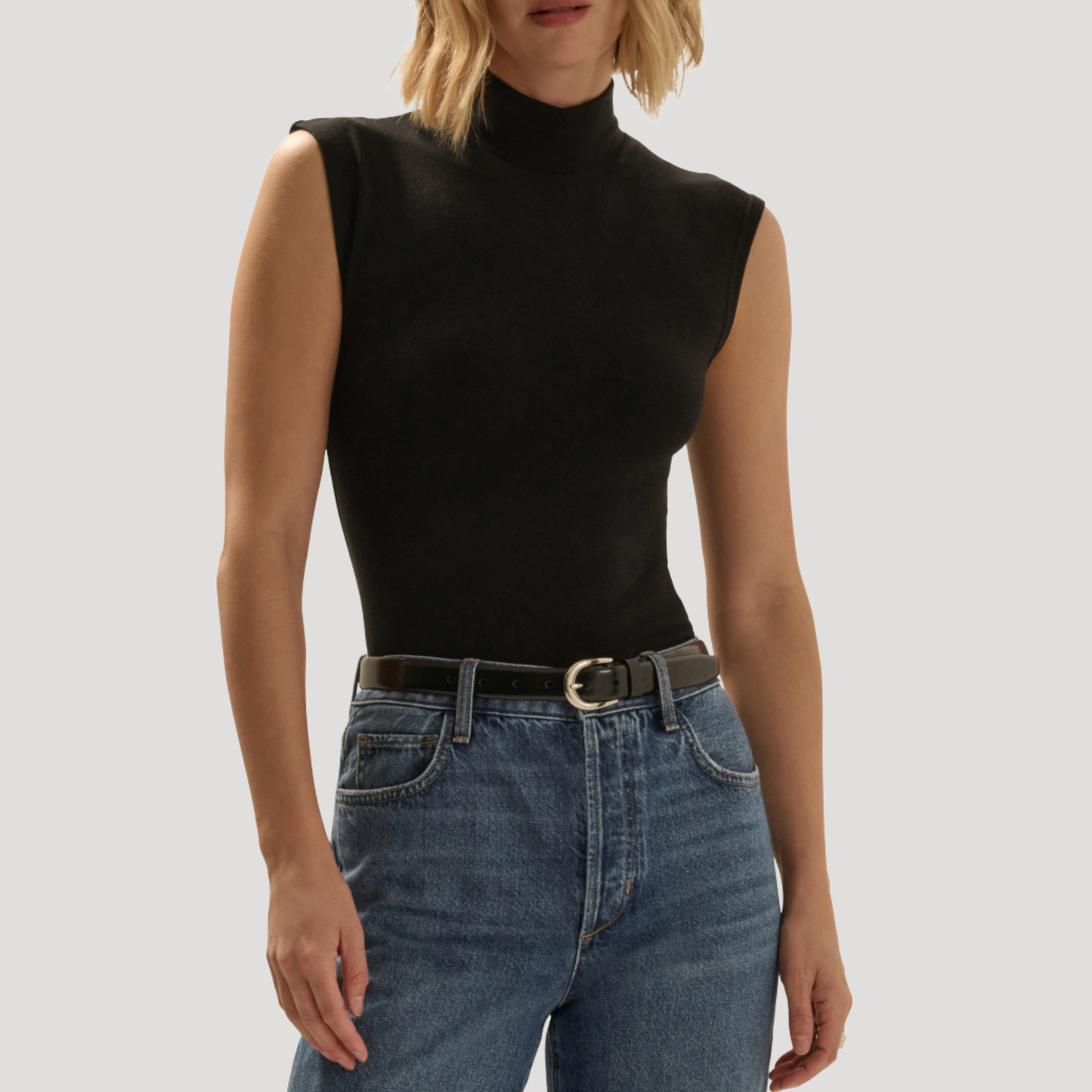 Favorite Daughter The Heritage Mockneck Top in Black