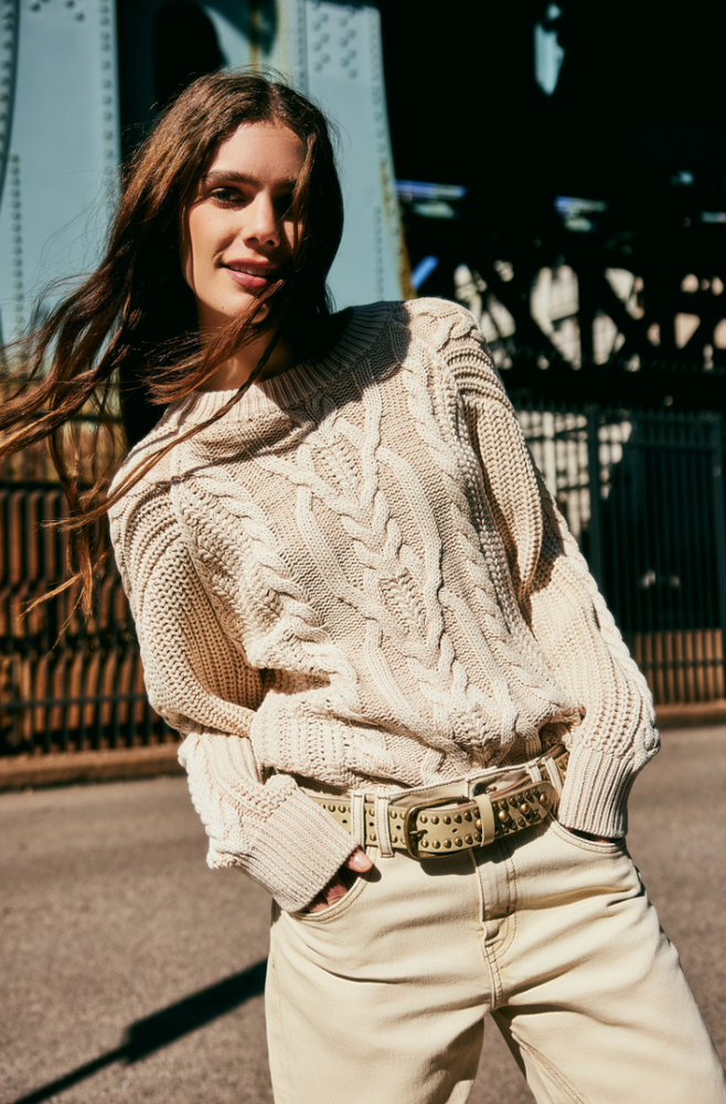 Shop Free People sweaters at Harbour Thread boutique in Burlington, VT! New arrivals include the Frankie Cable Sweater