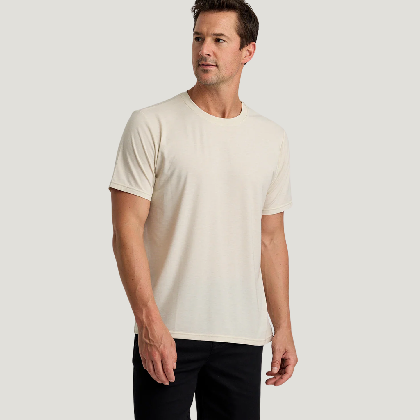 Free Fly Men's Elevate Lightweight Tee in Heather Birch, available at Harbour Thread men's store