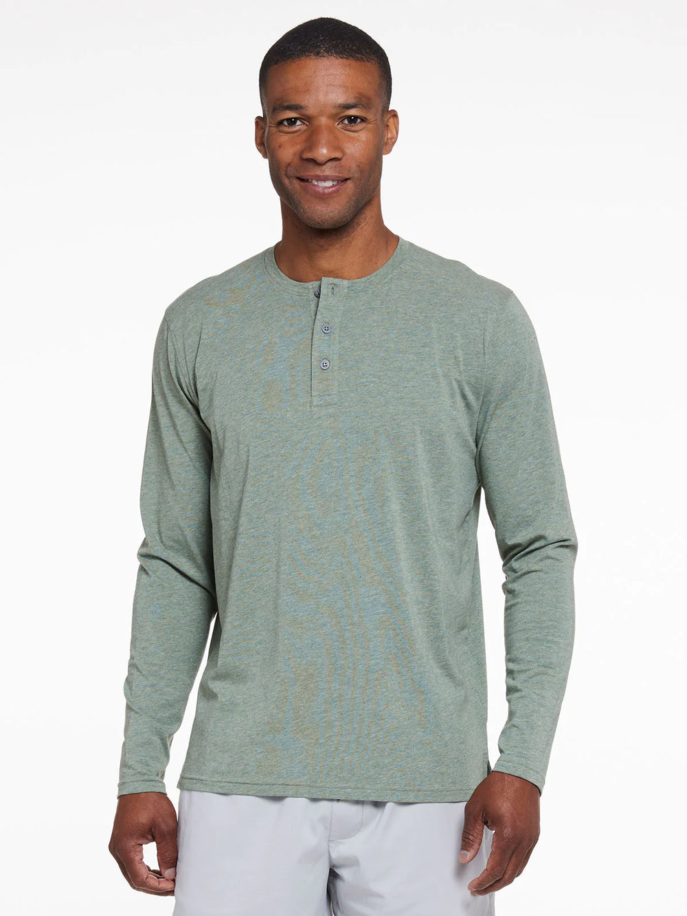 tasc Performance Everywear Long Sleeve Henley - Kelp Heather