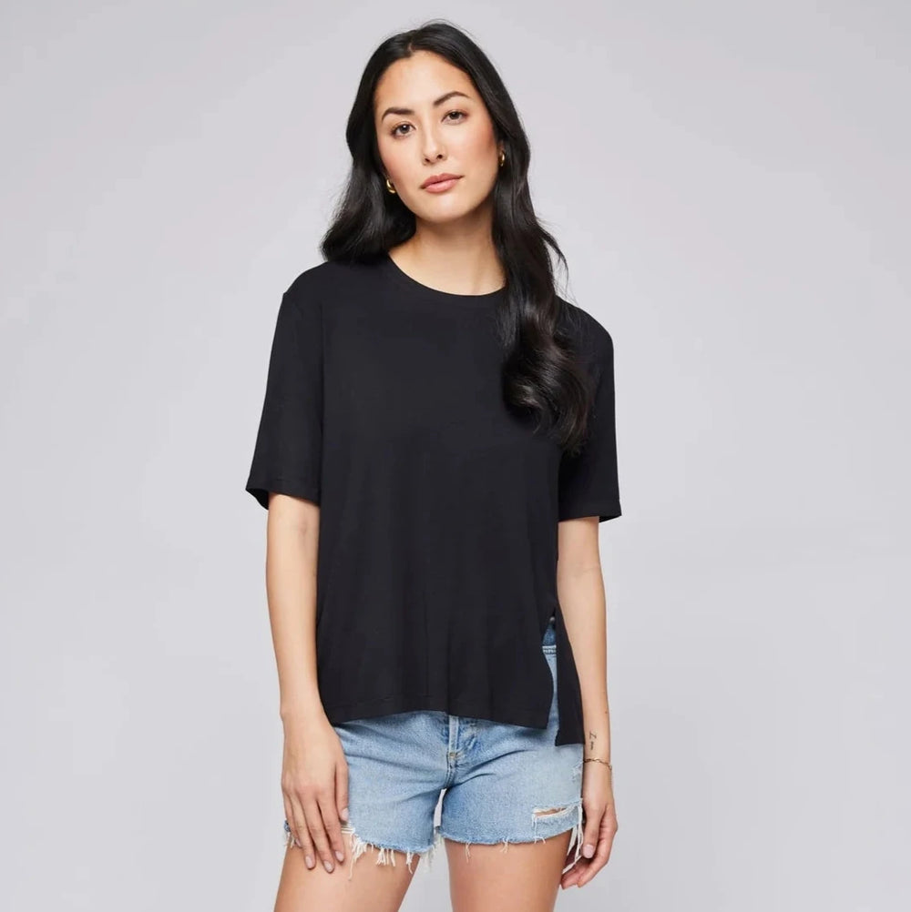 The Autumn T-Shirt by Gentle Fawn features an oversized fit and side slits