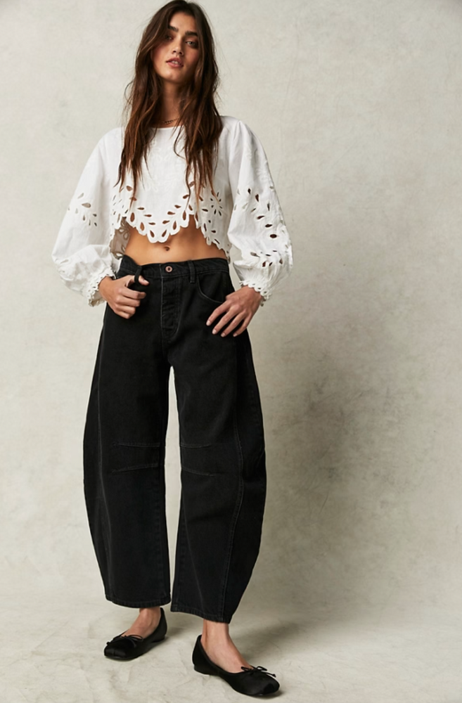 
                      
                        Women's black Barrel jeans from Free People
                      
                    