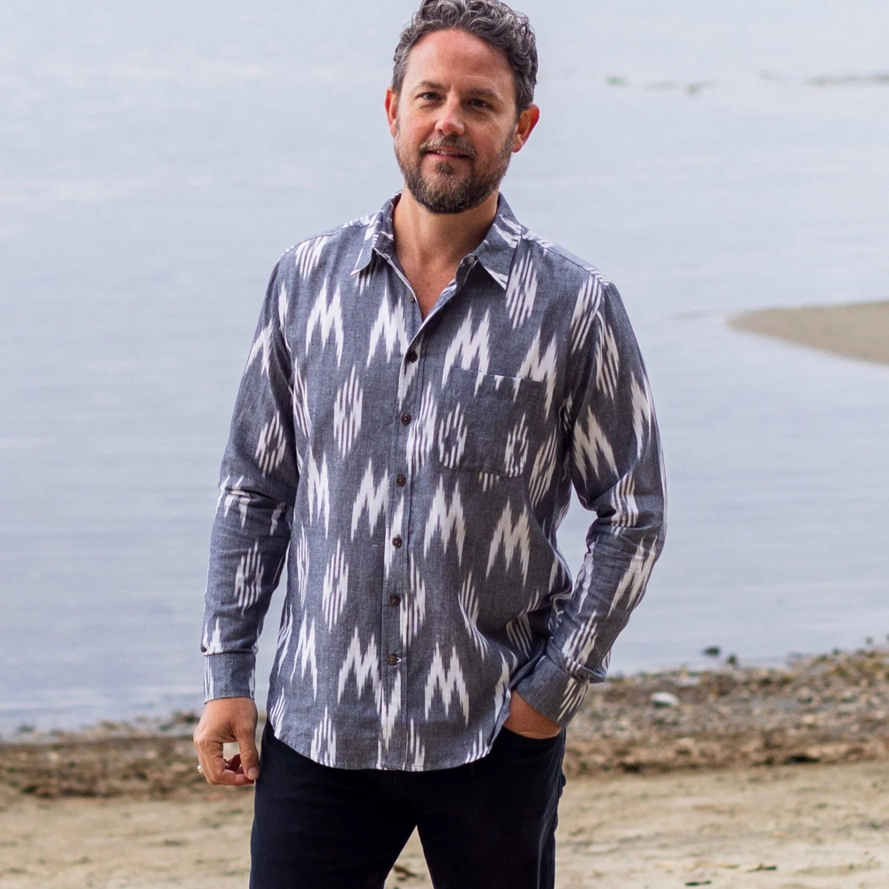 
                      
                        Cool and majestic, you'll love this long sleeve button down by One World Brothers, available at Harbour Thread in Burlington, VT. 
                      
                    