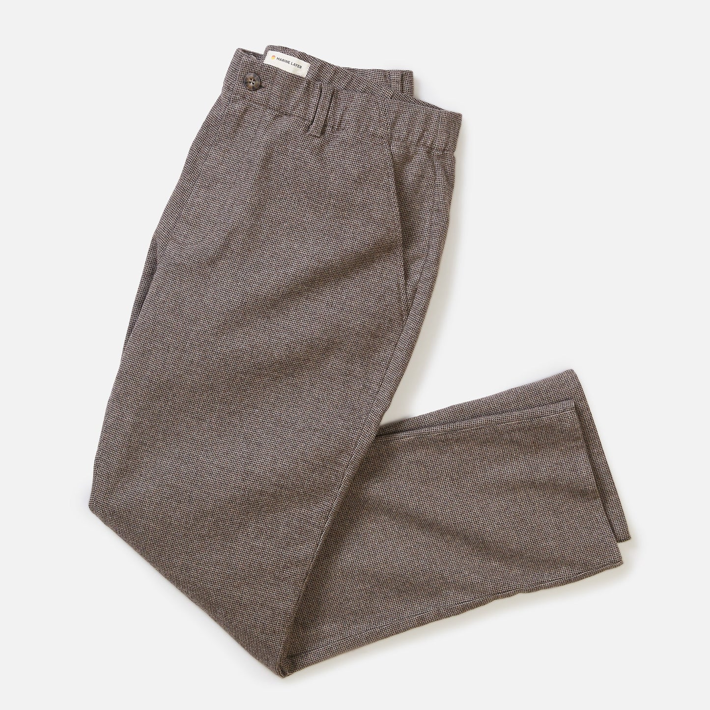The Dark Taupe Saturday Houndstooth Slim Straight Chino by Marine Layer