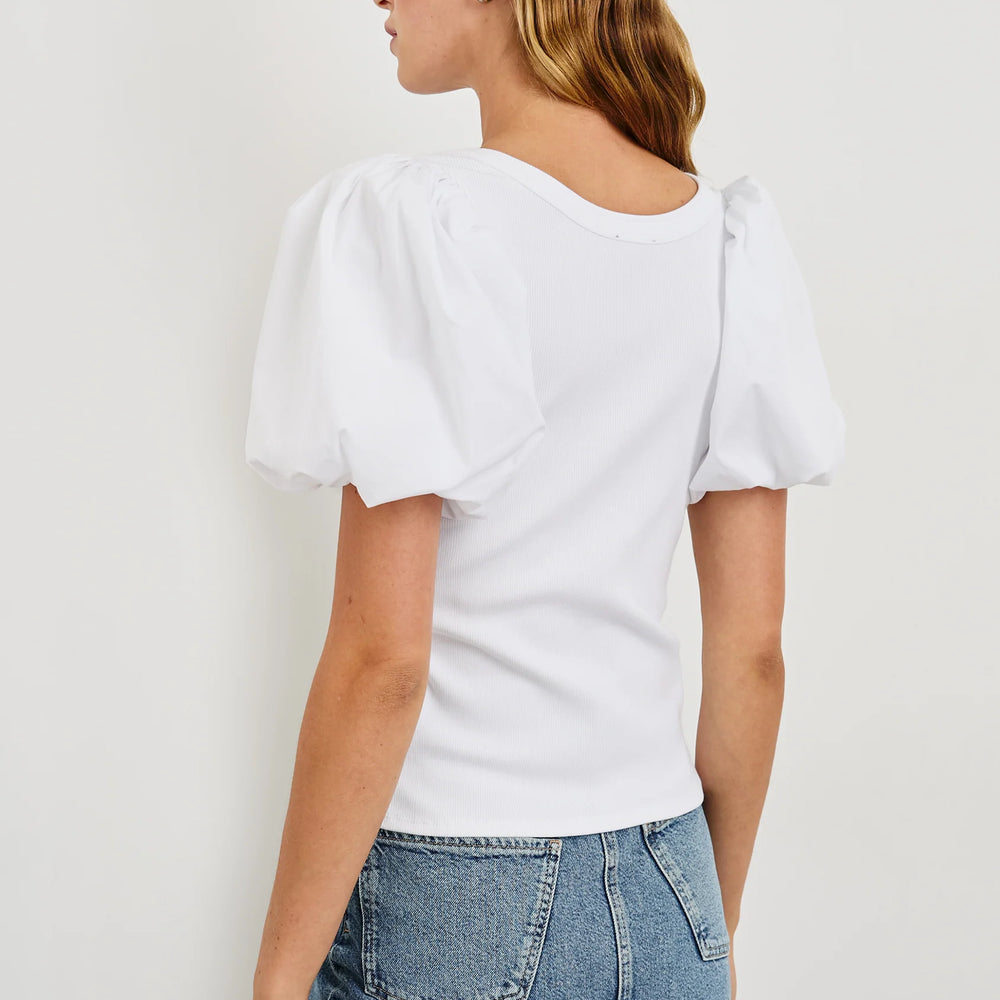 
                      
                        Back view of the Hallie Top by Rails in the color White
                      
                    