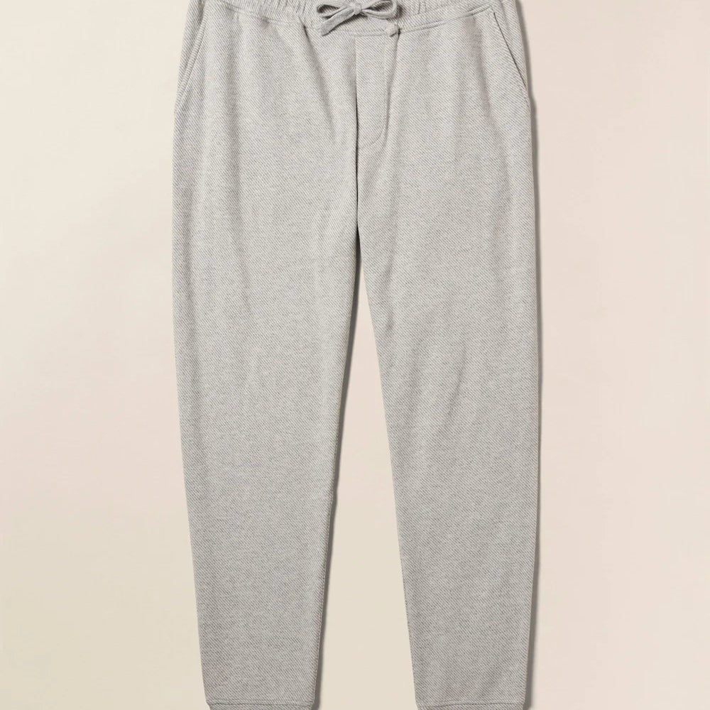 
                      
                        Men's light grey heather sweatpants from Faherty
                      
                    