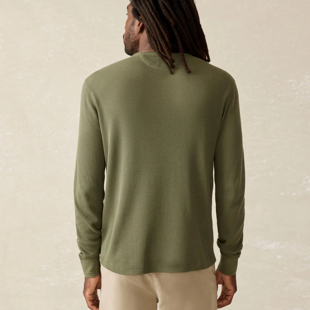 Faherty's Long Sleeve Could Waffle Crew offers a relaxed fit through the body