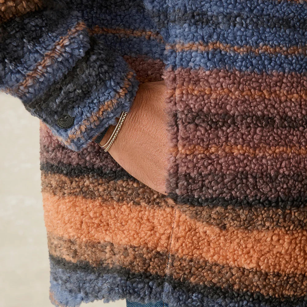 
                      
                        Faherty's Range Fleece CPO offers cozy hand pockets 
                      
                    
