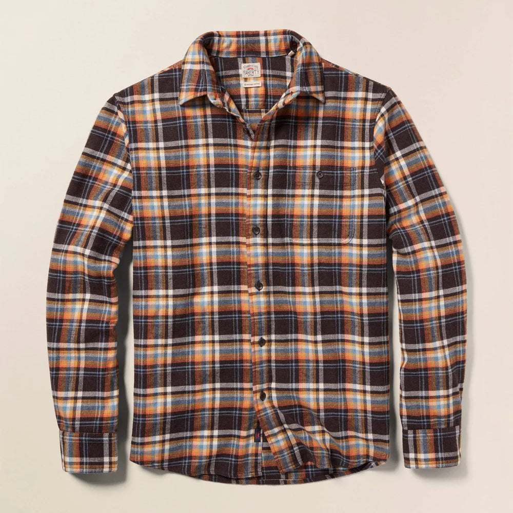 Faherty's Super Brushed Flannel in the color Walnut Wood Plaid