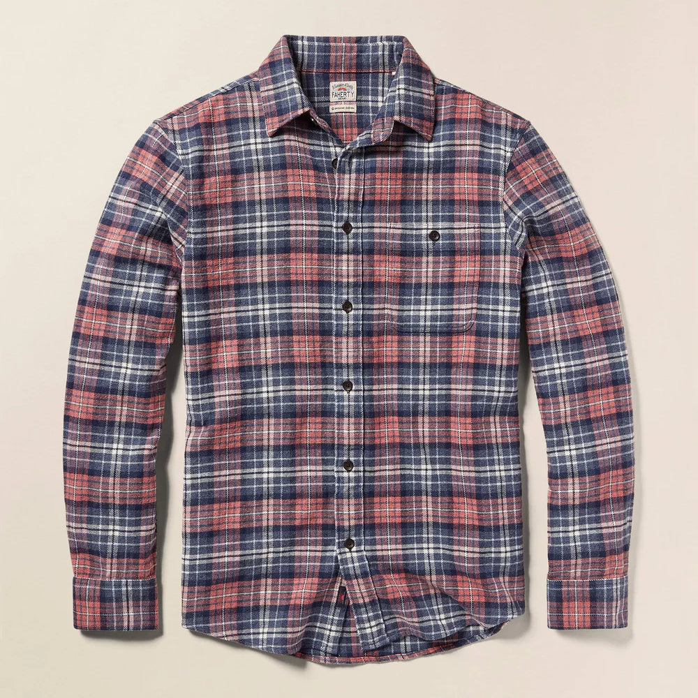 Faherty's Super Brushed Flannel in the color Yukon Berry Plaid