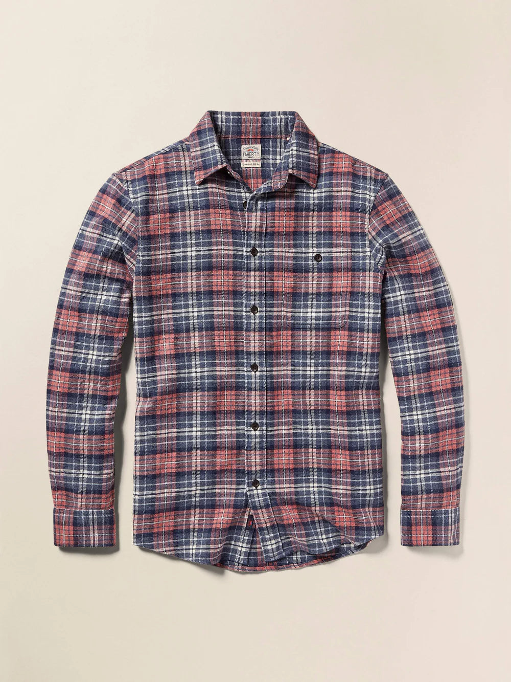 Faherty's Super Brushed Flannel in the color Yukon Berry Plaid