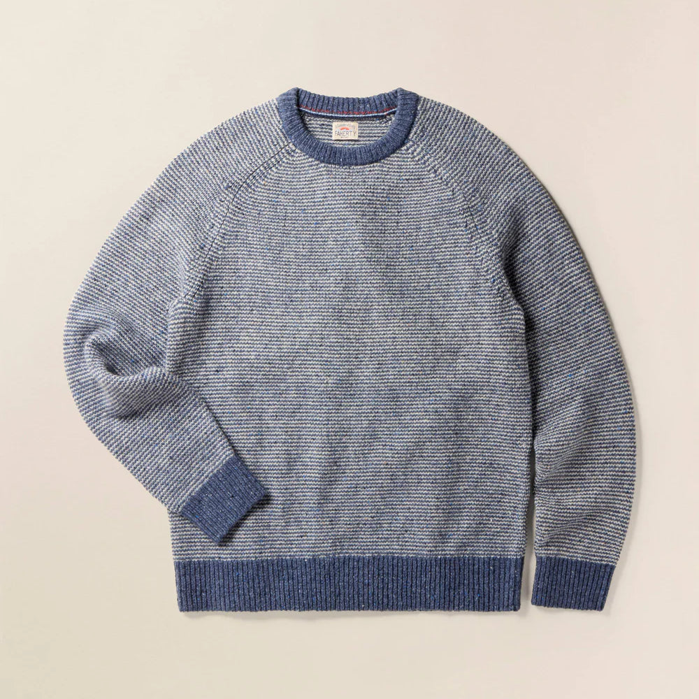 Faherty's Donegal Crew Sweater in the color Sea Feeder Marl