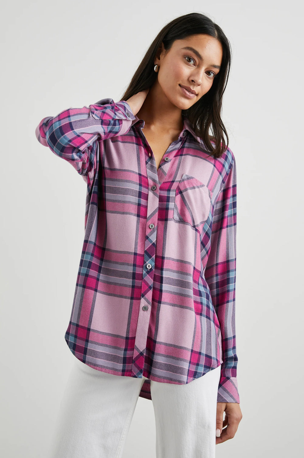 Rails Hunter Shirt - Navy Sea Magenta