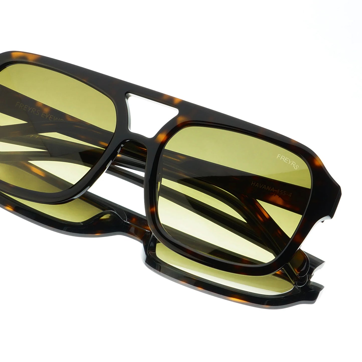 Tortoise and green sunglasses