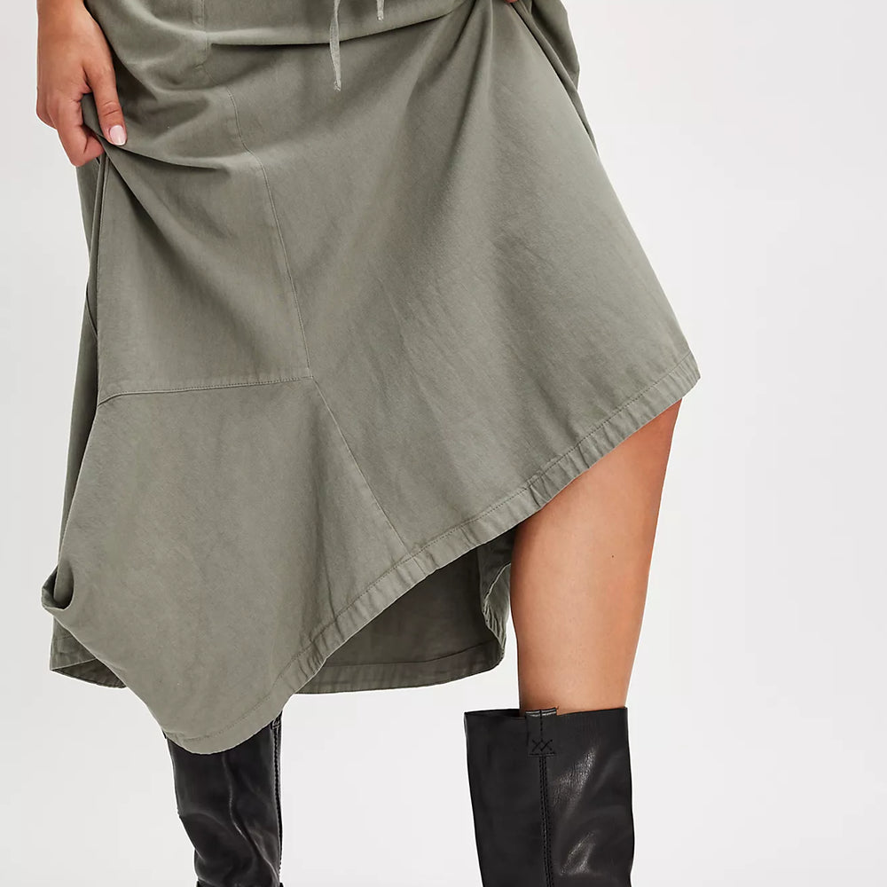 
                      
                        Person wearing a green skirt and the black Hayden Harness mid-calf boots
                      
                    