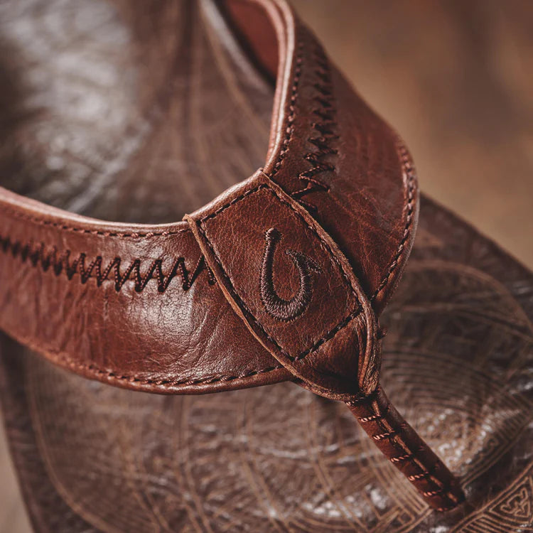 
                      
                        The OluKai Hiapo Sandals feature hand-sewn whipstitching
                      
                    