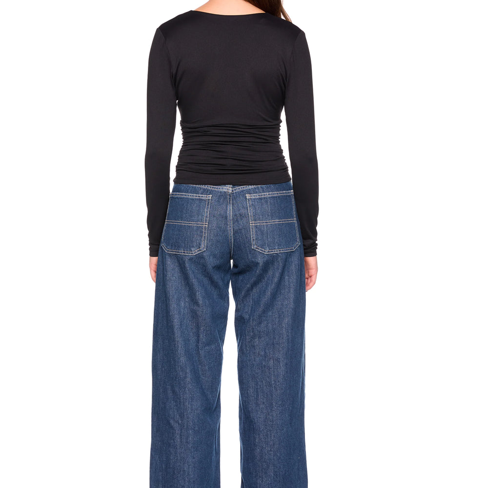 
                      
                        Susana Monaco V-Neck Gathered Long Sleeve Top
                      
                    