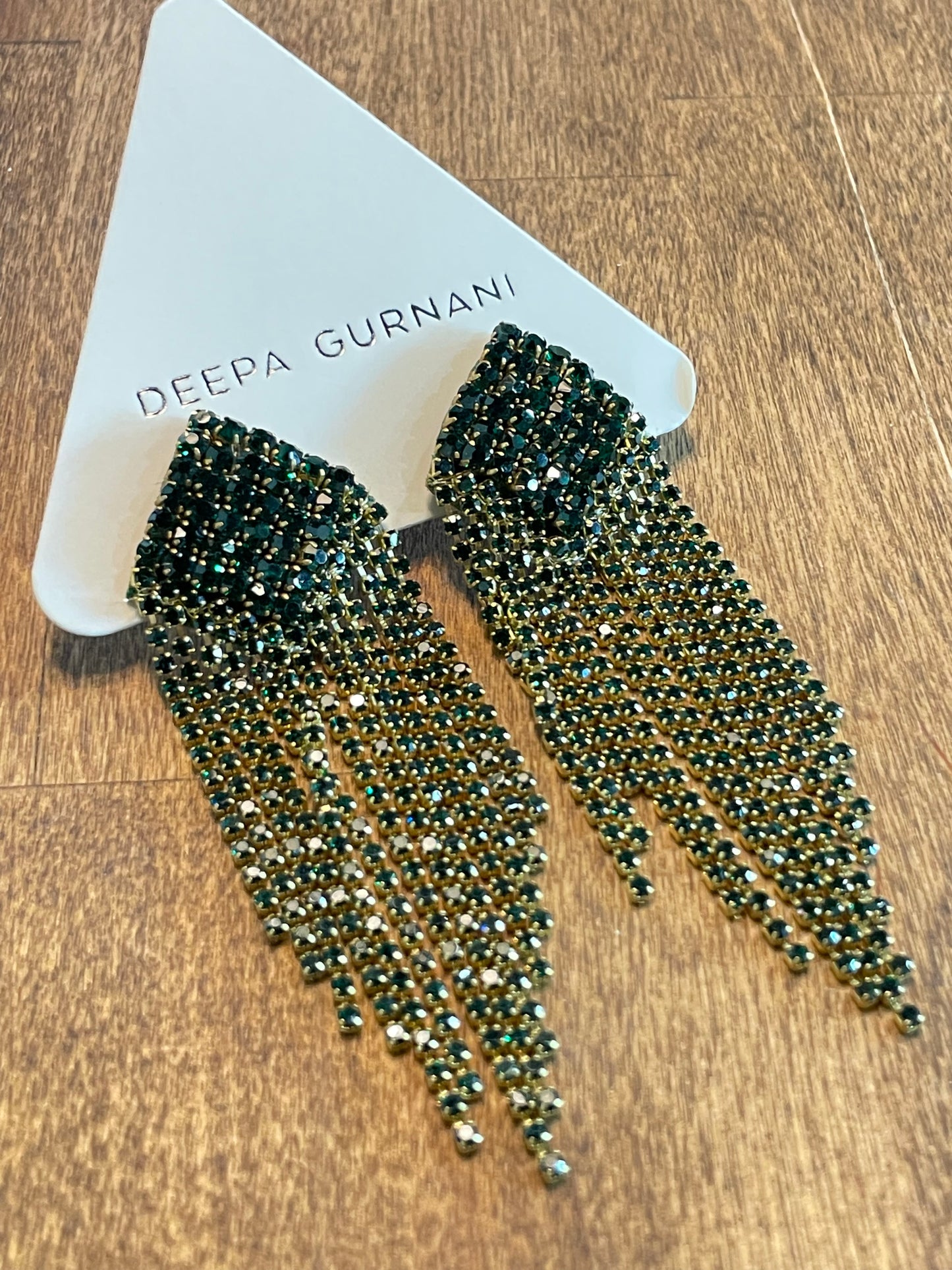 The Emerald Niomi Earrings by Deepa Gurnani