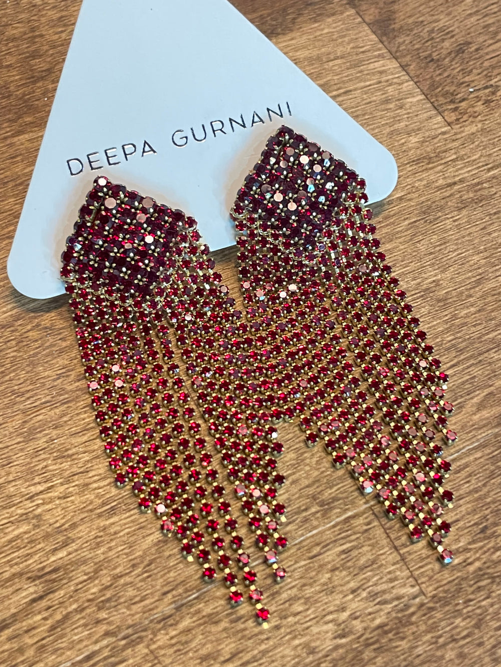 The Maroon Niomi Earrings by Deepa Gurnani