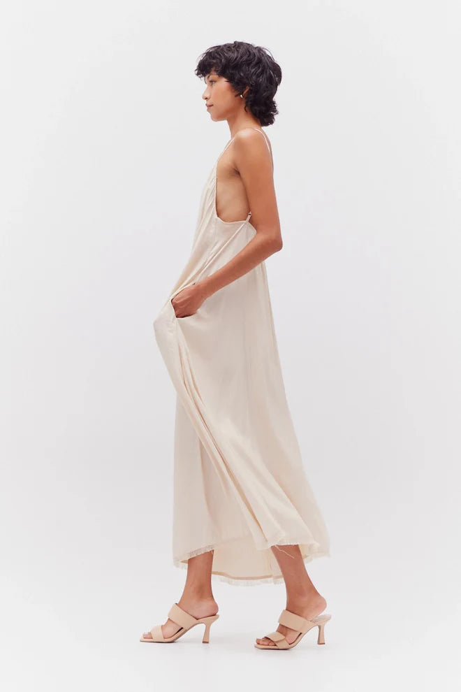 
                      
                        Keira Raw Edge Satin Midi Dress
                      
                    