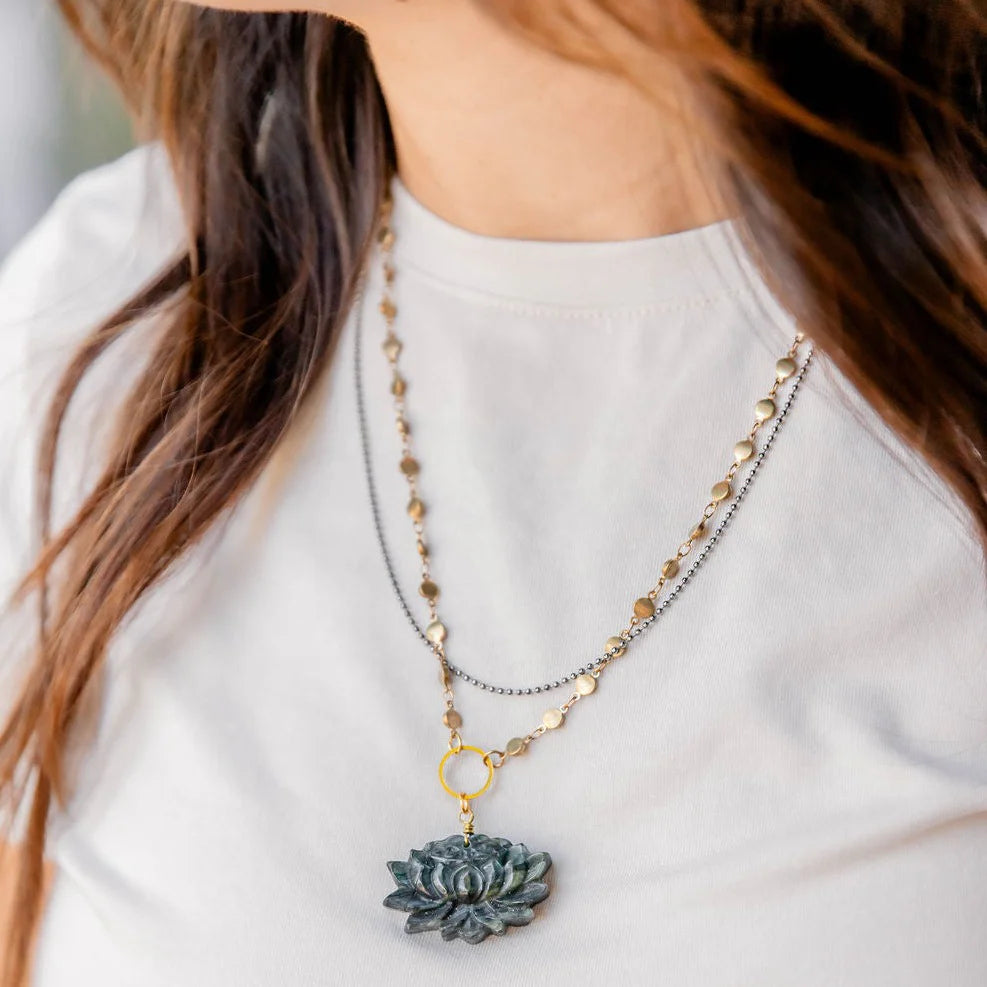 The Gemstone Lotus Necklace by Santore Jewelry