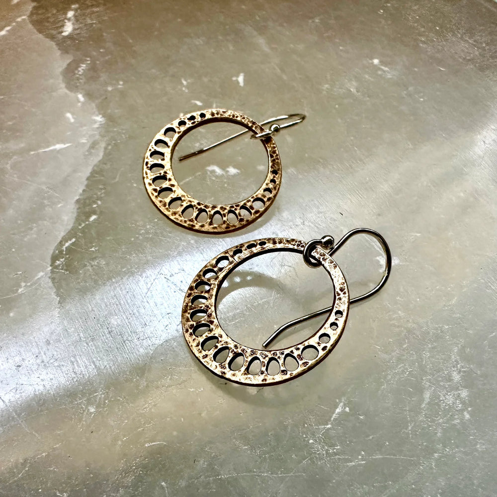 Jennifer Kahn Tiny Brass Lotus Root Earrings