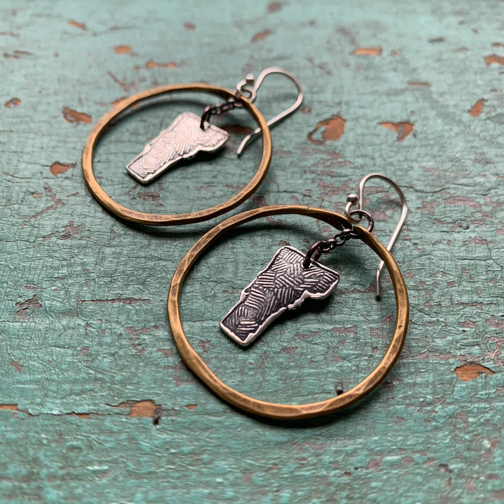 Jennifer Kahn Silver Vermont Brass Hoop Earrings
