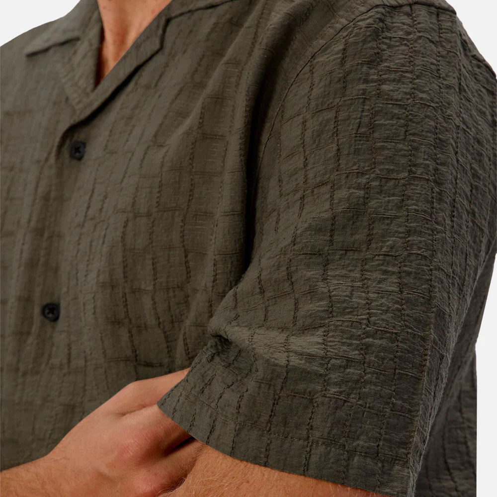 The New Ortigia Short Sleeve Shirt by Industrie is available to shop at Harbour Thread in St. Pete!