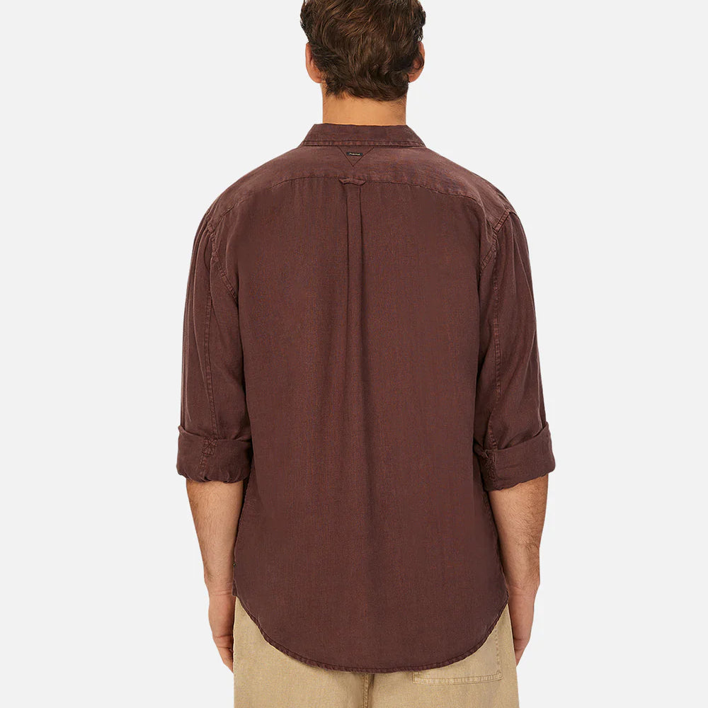 Industrie Tennyson Linen Blend Long Sleeve Shirt