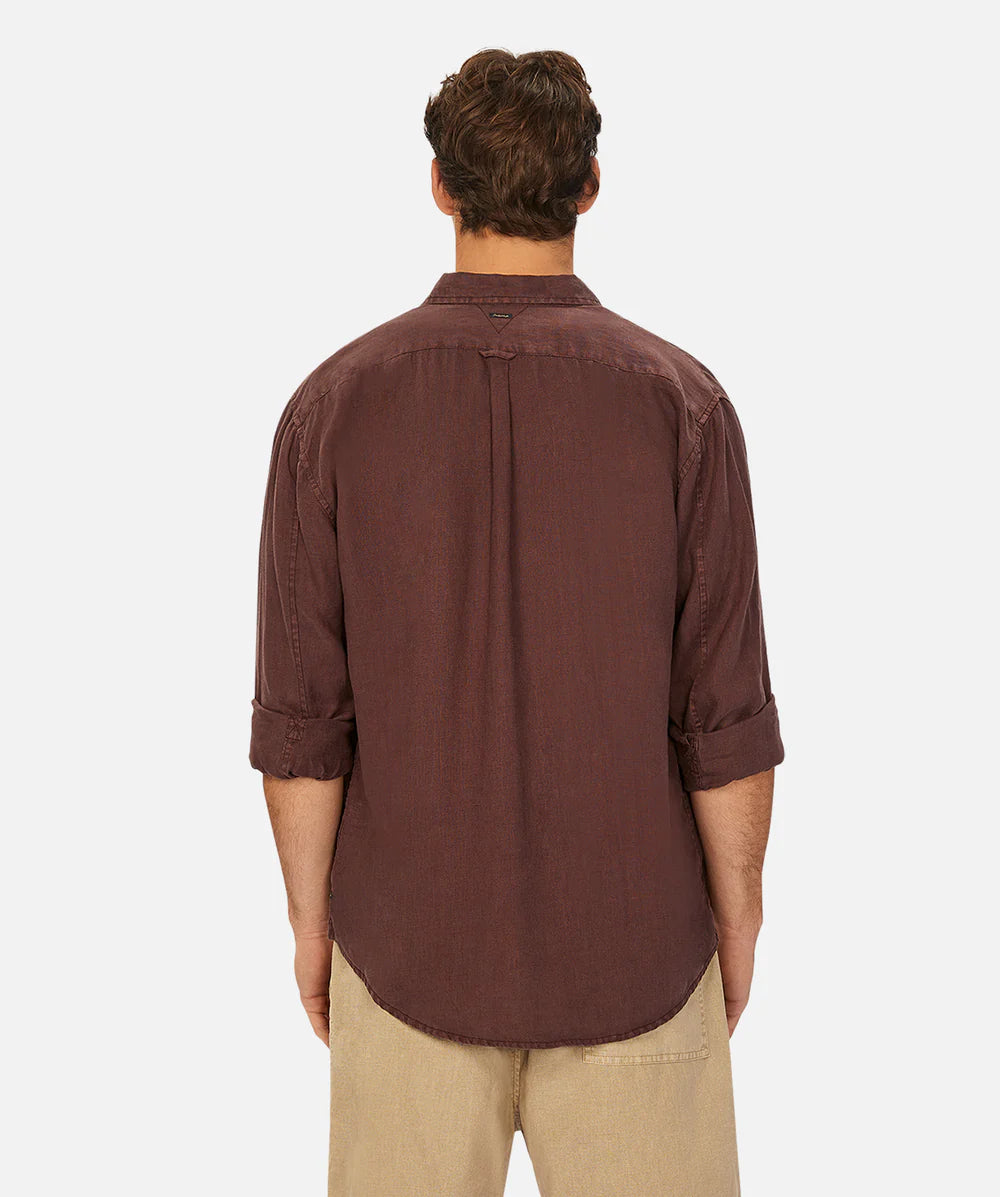 Industrie Tennyson Linen Blend Long Sleeve Shirt