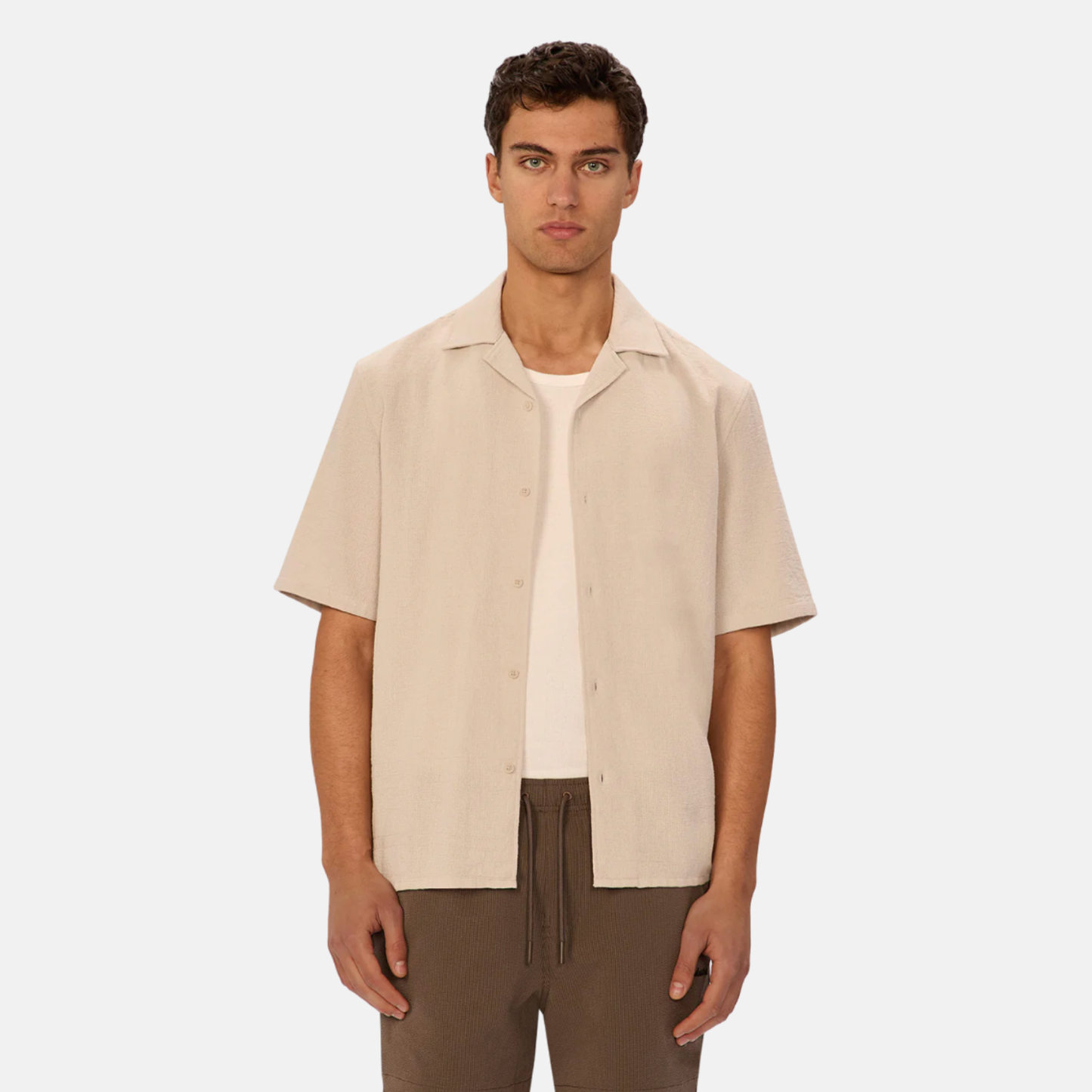 Industrie The Marbella Short Sleeve Shirt in Grain