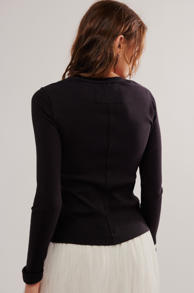 
                      
                        Back view of the Black  It's On Cardi by Free People
                      
                    