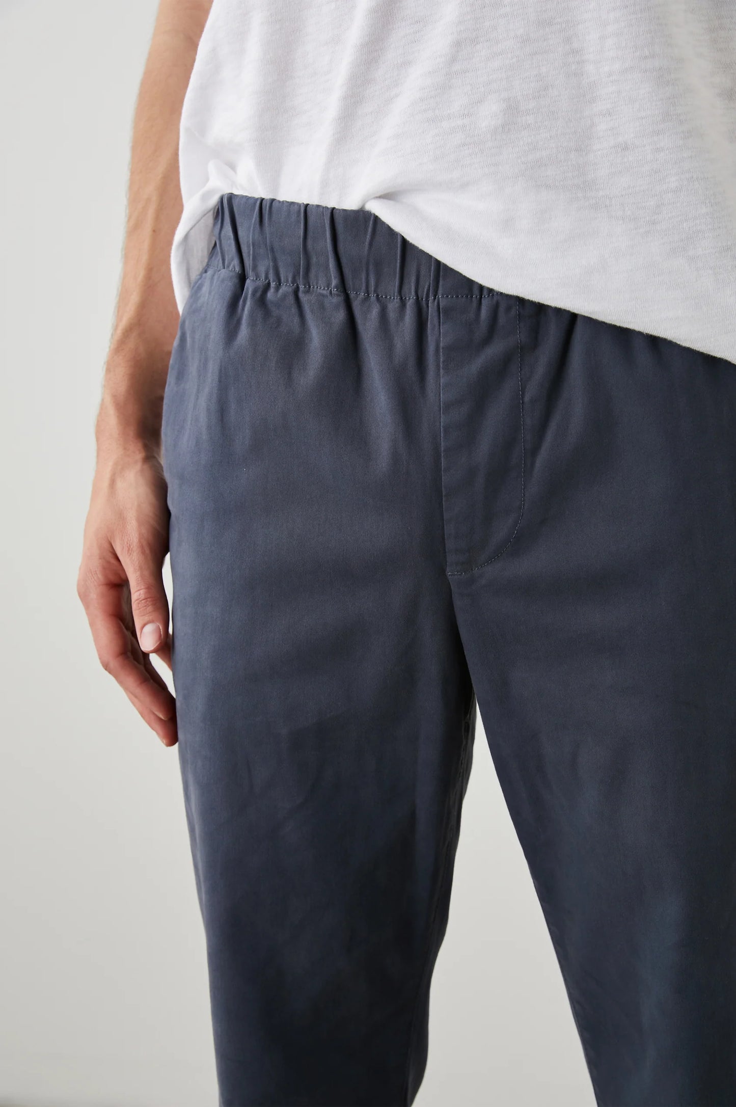 Men's faded blue elastic waist pants