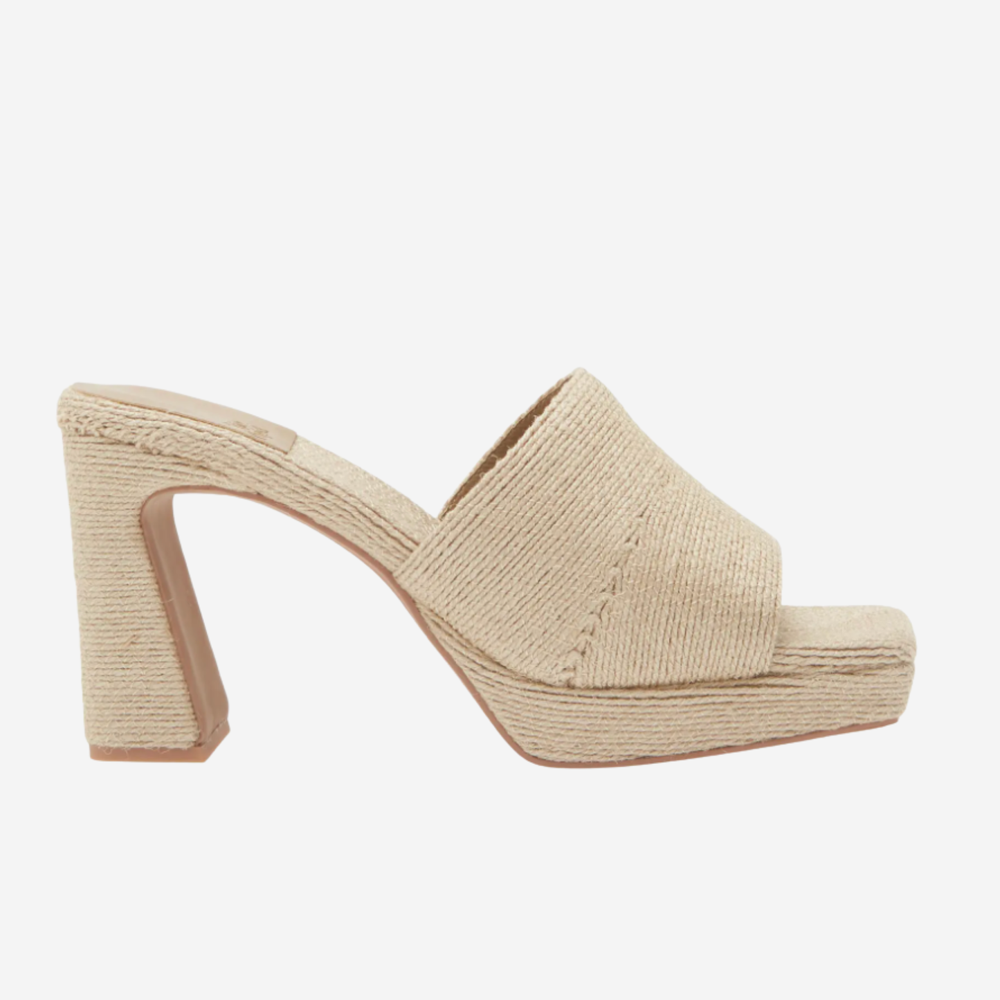 Jeffrey Campbell Dress-Code Heeled Slide Sandal in Natural Jute