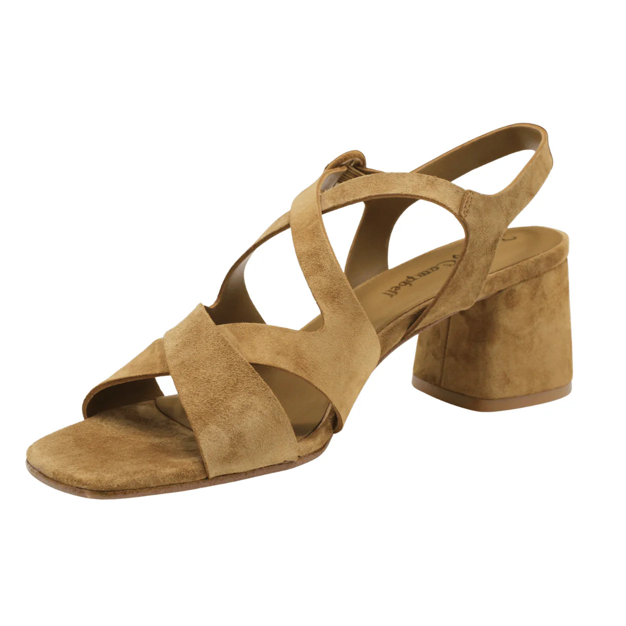 Strappy suede heeled sandal
