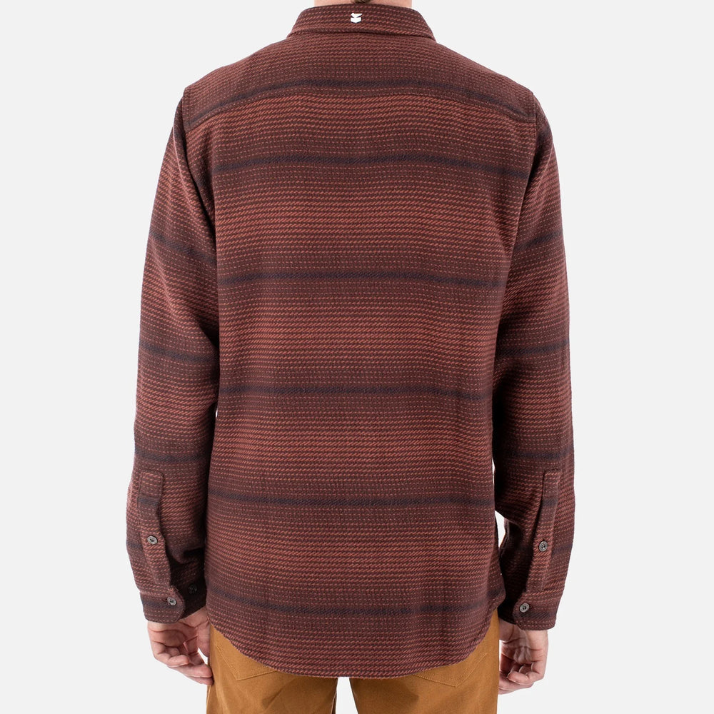 Jetty Horizon Flannel - Oxblood Black