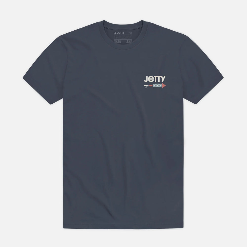 
                      
                        Jetty's Bottle Rocket Tee in the color Blue
                      
                    