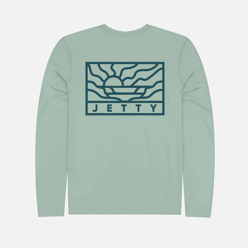 Back view of Jetty's Valley UV Long Sleeve Tee in the color Mint