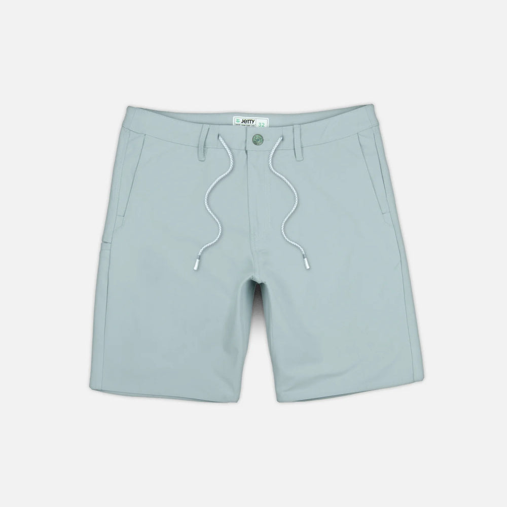 
                      
                        Flat lay view of Jetty's Acadia Versatility Short in the color Slate
                      
                    